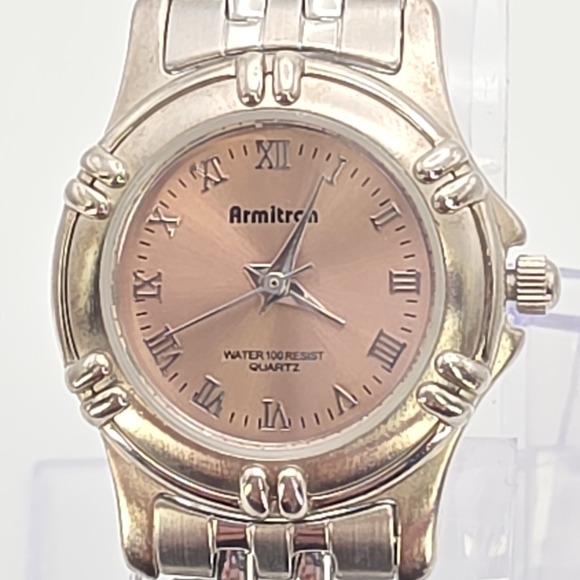Armitron Accessories - Vtg Ladies ARMITRON Watch Pink Dial Stainless Steel New Battery FREE $HIPPING!!